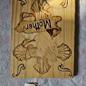 Wooden Plaque with Praying Hands Design